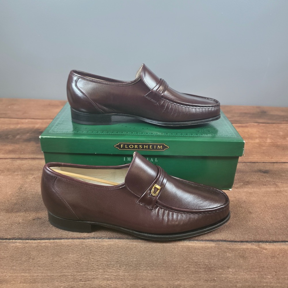 Florsheim Imperial Como Loafers Mens 9.5 3E Mahogany Excellent Leather USA 93240